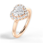Fiona Heart Cut Lab Grown Diamond 18Kt Rose Gold Engagement Ring - View 3