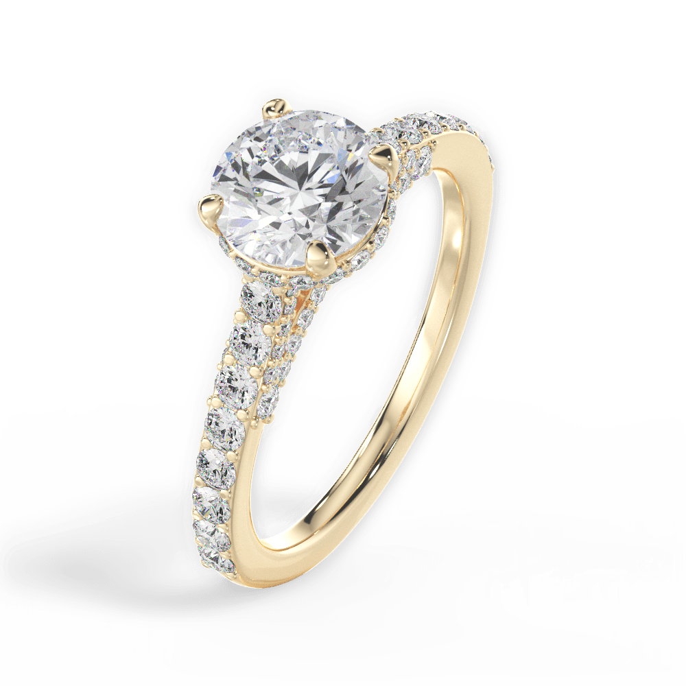Laura Round Cut Lab Grown Diamond 18Kt Yellow Gold Engagement Ring - View 2