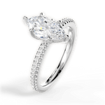 Helen Marquise Cut Lab Grown Diamond 18Kt White Gold Engagement Ring - View 4
