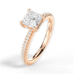Helen Princess Cut Lab Grown Diamond 18Kt Rose Gold Engagement Ring - View 2