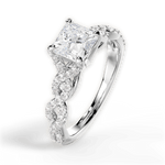 Justine Princess Cut Lab Grown Diamond Platinum Engagement Ring - View 2