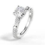 Gabriela Cushion Cut Lab Grown Diamond 18Kt White Gold Engagement Ring - View 2