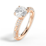Gloria Round Cut Lab Grown Diamond 18Kt Rose Gold Engagement Ring - View 4