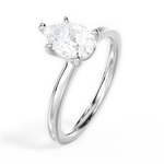 Angela Pear Cut Lab Grown Diamond Platinum Engagement Ring - View 2