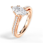 Deborah Marquise Cut Lab Grown Diamond 18Kt Rose Gold Engagement Ring - View 4