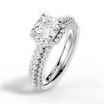 Jocelyn Asscher Cut Lab Grown Diamond 18Kt White Gold Engagement Ring - View 3