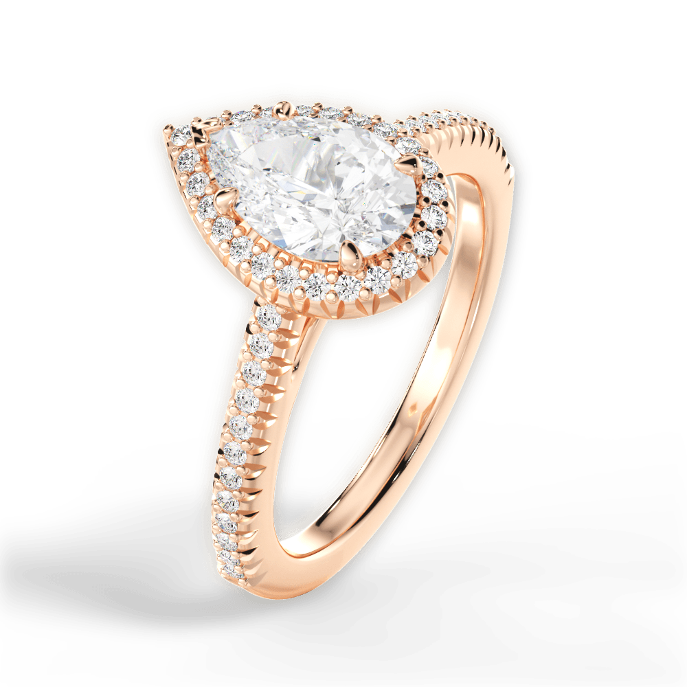 Jenny Pear Cut Lab Grown Diamond 18Kt Rose Gold Engagement Ring - View 3