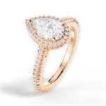 Jenny Pear Cut Lab Grown Diamond 18Kt Rose Gold Engagement Ring - View 3