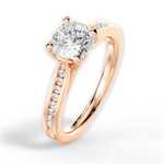 Elena Cushion Cut Lab Grown Diamond 18Kt Rose Gold Engagement Ring - View 2