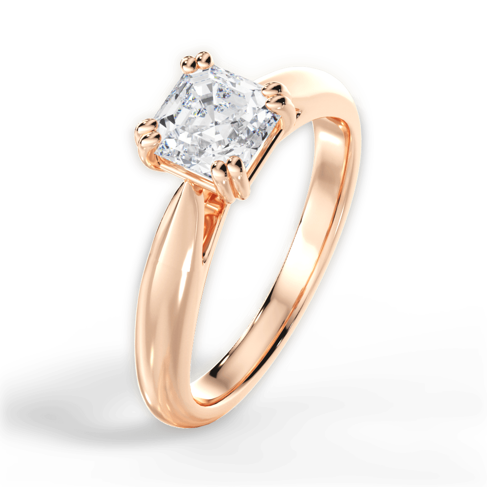 Gillian Asscher Cut Lab Grown Diamond 18Kt Rose Gold Engagement Ring - View 2