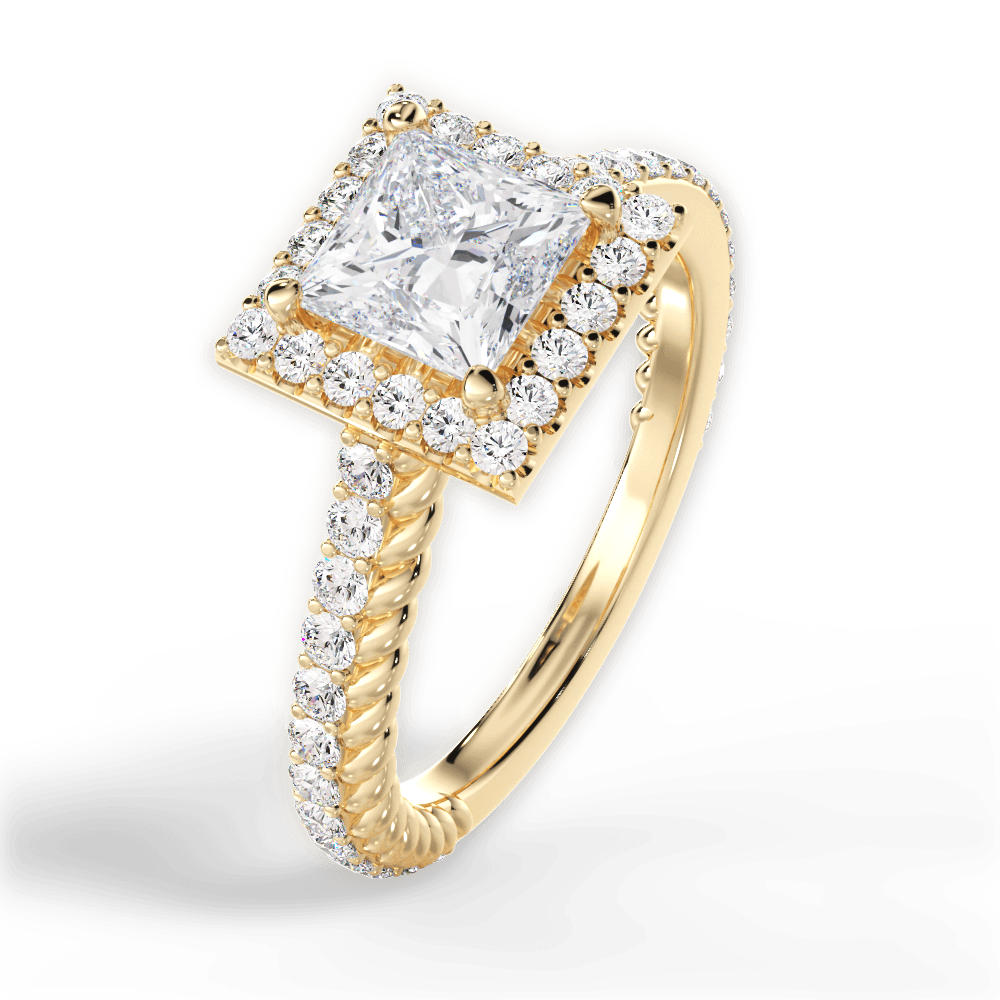 Kim Princess Cut Lab Grown Diamond 18Kt Yellow Gold Engagement Ring - View 4
