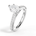Elizabeth Pear Cut Lab Grown Diamond 18Kt White Gold Engagement Ring - View 2