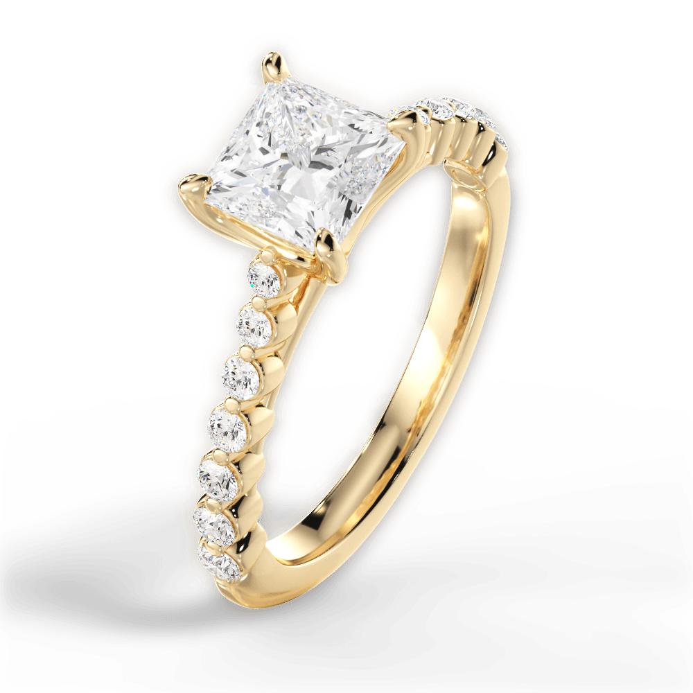 Dana Princess Cut Lab Grown Diamond 18Kt Yellow Gold Engagement Ring - View 2
