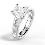 Brittany Radiant Cut Lab Grown Diamond Platinum Engagement Ring - View 2