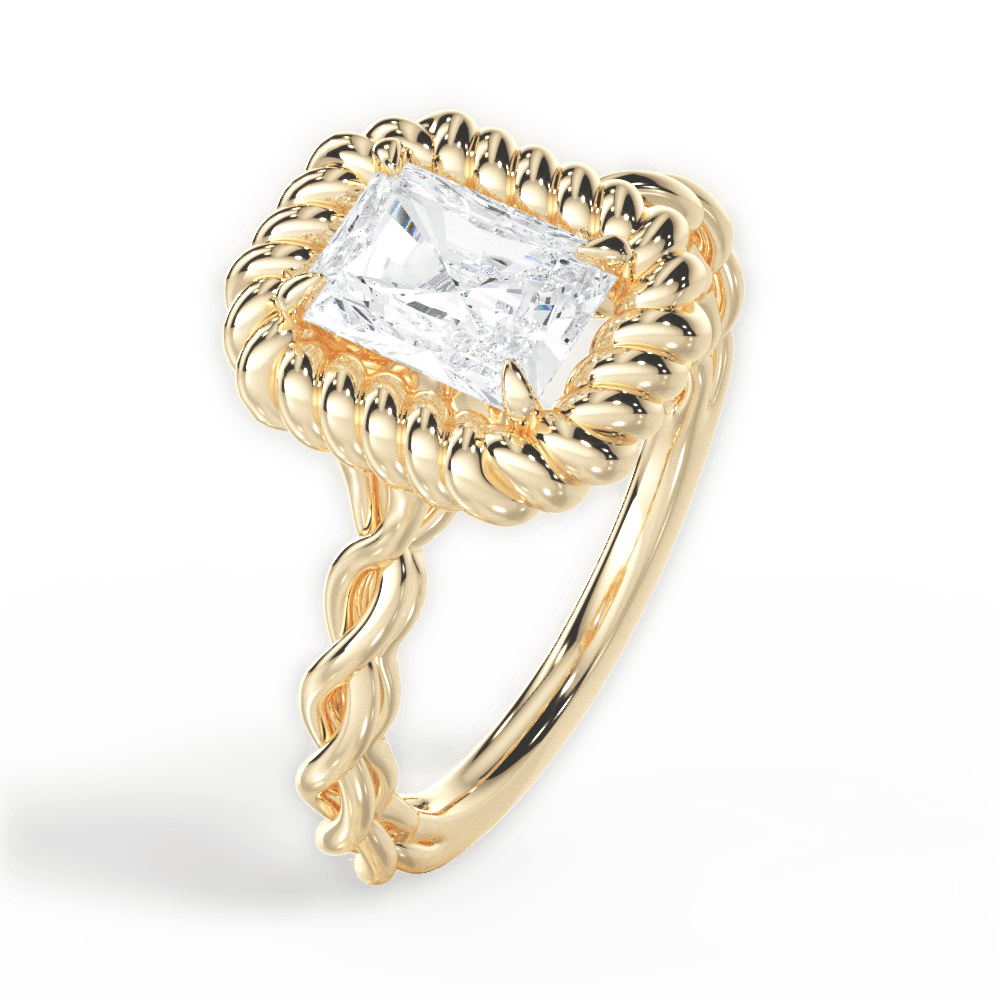 Belinda Radiant Cut Lab Grown Diamond 18Kt Yellow Gold Engagement Ring - View 4