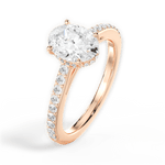 Joan Oval Cut Lab Grown Diamond 18Kt Rose Gold Engagement Ring - View 4