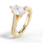 Elise Pear Cut Lab Grown Diamond 18Kt Yellow Gold Engagement Ring - View 4