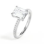 Janice Emerald Cut Lab Grown Diamond 14Kt White Gold Engagement Ring - View 2