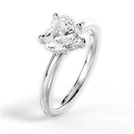 Brenda Heart Cut Lab Grown Diamond 18Kt White Gold Engagement Ring - View 2