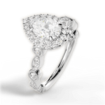Irene Pear Cut Lab Grown Diamond 18Kt White Gold Engagement Ring - View 3