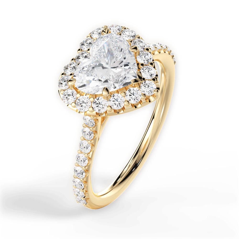 Leah Heart Cut Lab Grown Diamond 18Kt Yellow Gold Engagement Ring - View 4