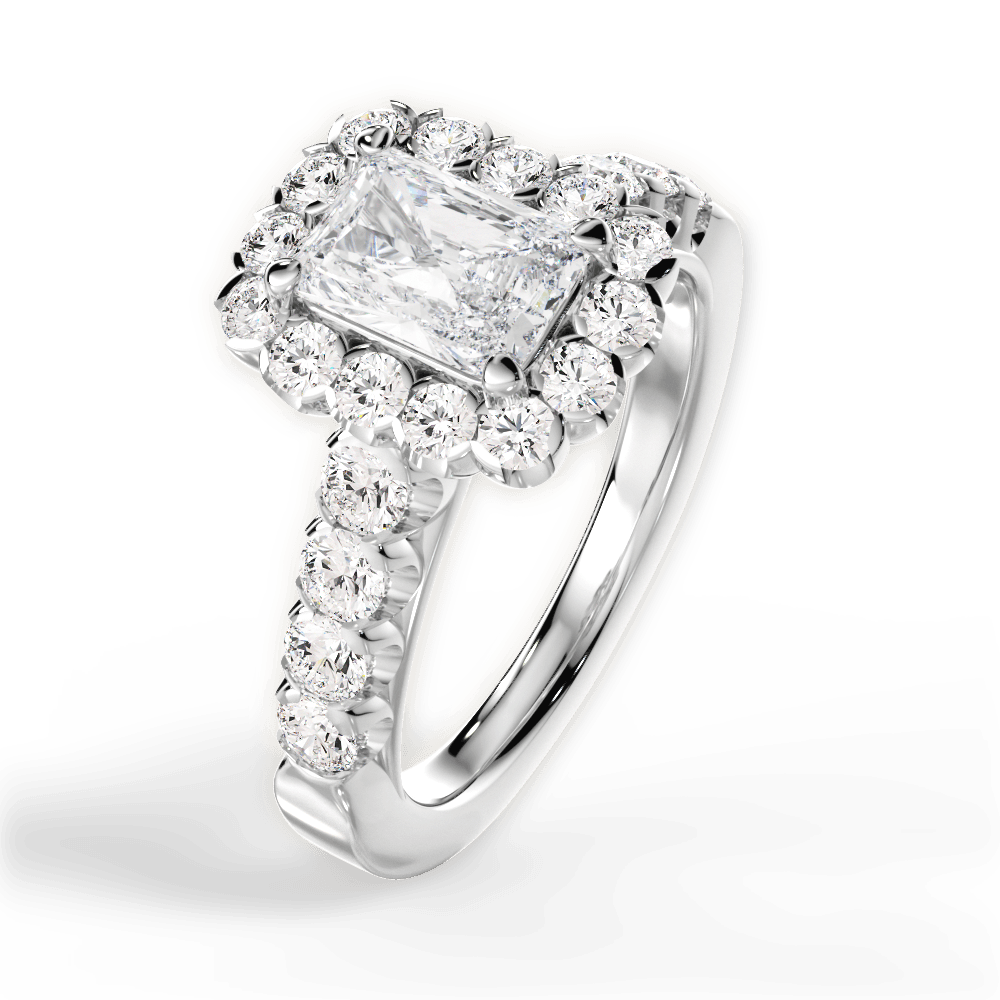 Lacey Radiant Cut Lab Grown Diamond 14Kt White Gold Engagement Ring - View 4