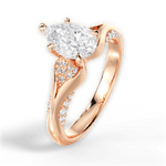 Isabel Pear Cut Lab Grown Diamond 18Kt Rose Gold Engagement Ring - View 3