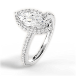 Joanne Marquise Cut Lab Grown Diamond Platinum Engagement Ring - View 4