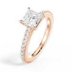 Joan Princess Cut Lab Grown Diamond 18Kt Rose Gold Engagement Ring - View 2