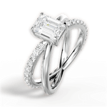 Jennifer Emerald Cut Lab Grown Diamond Platinum Engagement Ring - View 4