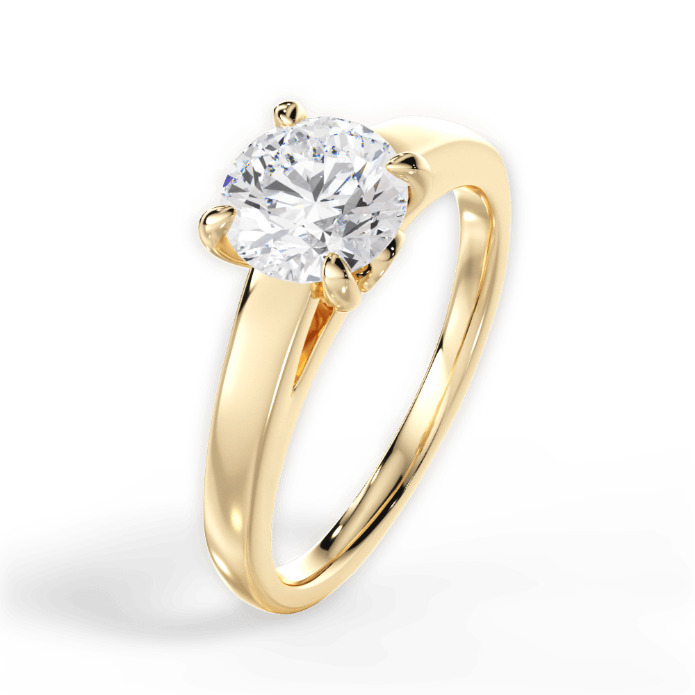 Cheryl Round Cut Lab Grown Diamond 18Kt Yellow Gold Engagement Ring - View 2