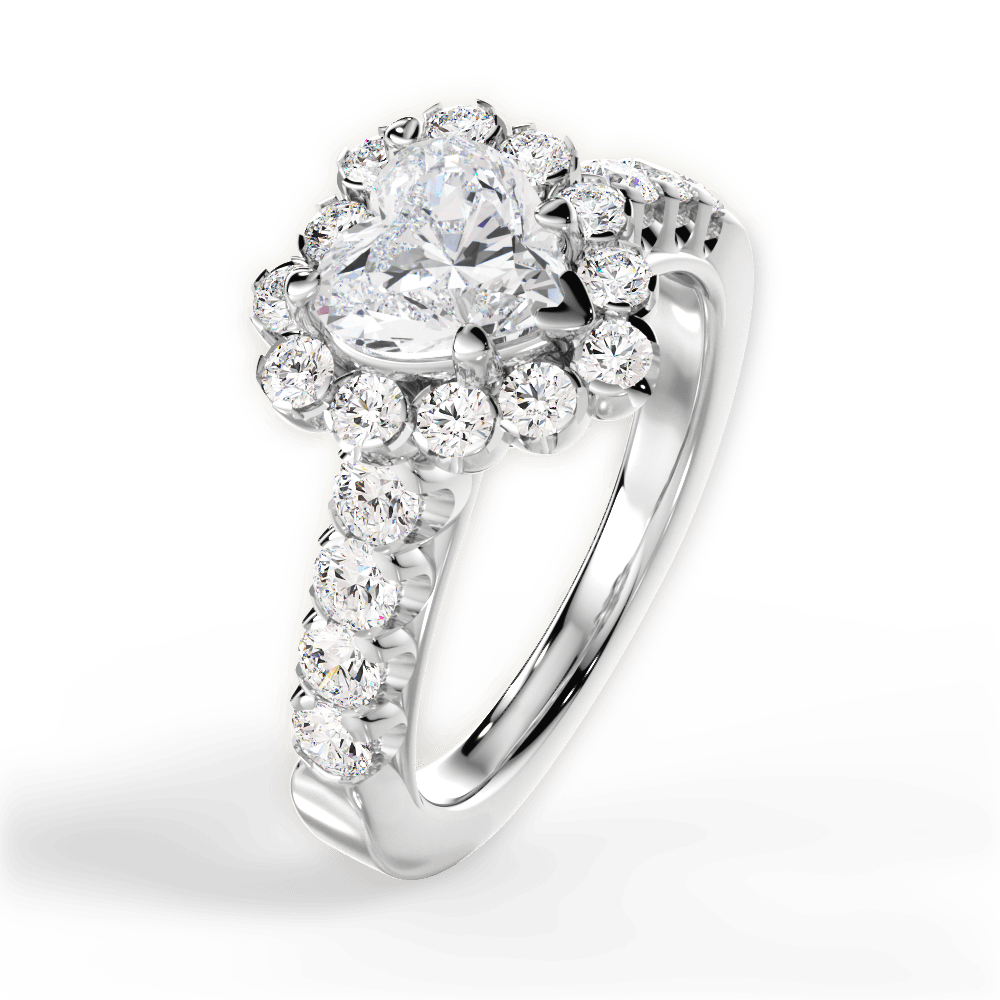 Lacey Heart Cut Lab Grown Diamond Platinum Engagement Ring - View 4