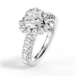 Lacey Heart Cut Lab Grown Diamond Platinum Engagement Ring - View 4
