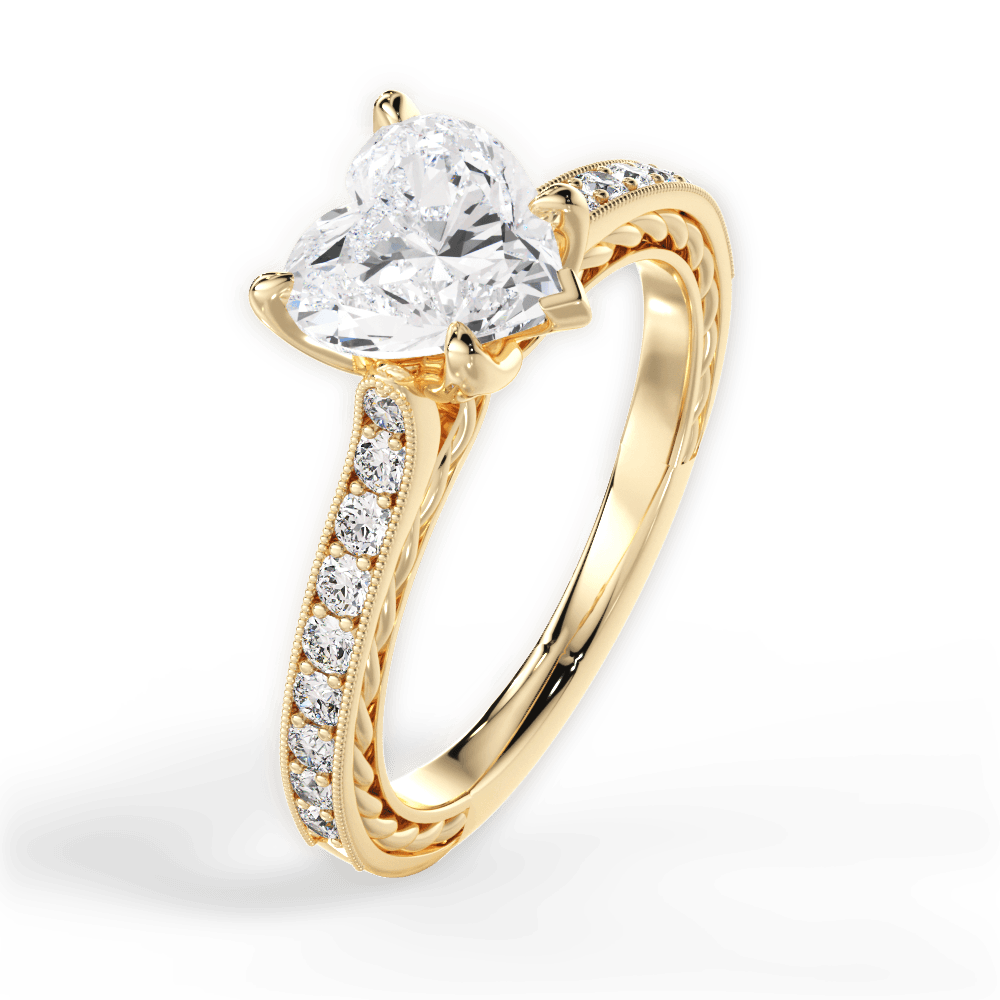 Gilda Heart Cut Lab Grown Diamond 18Kt Yellow Gold Engagement Ring - View 4