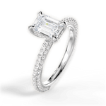 Madeline Emerald Cut Lab Grown Diamond 14Kt White Gold Engagement Ring - View 3