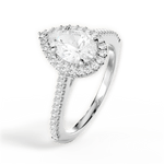 Jeanne Pear Cut Lab Grown Diamond 14Kt White Gold Engagement Ring - View 2