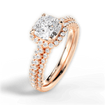 Jocelyn Cushion Cut Lab Grown Diamond 18Kt Rose Gold Engagement Ring - View 4