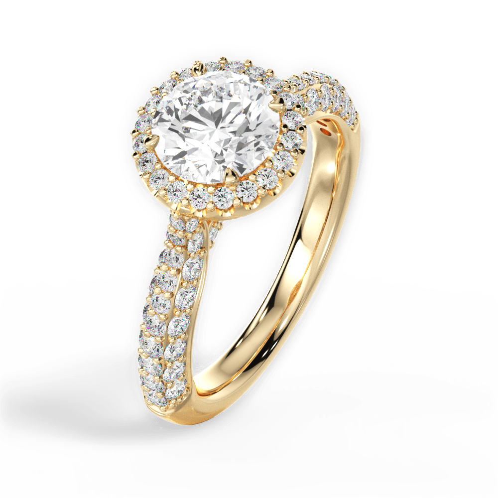 Lucy Round Cut Lab Grown Diamond 18Kt Yellow Gold Engagement Ring - View 4
