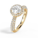 Lucy Round Cut Lab Grown Diamond 18Kt Yellow Gold Engagement Ring - View 4