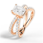 Lauren Radiant Cut Lab Grown Diamond 18Kt Rose Gold Engagement Ring - View 3
