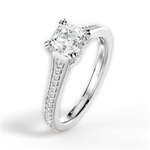 Delia Asscher Cut Lab Grown Diamond Platinum Engagement Ring - View 2