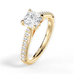 Elizabeth Asscher Cut Lab Grown Diamond 18Kt Yellow Gold Engagement Ring - View 3