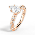 Gloria Pear Cut Lab Grown Diamond 18Kt Rose Gold Engagement Ring - View 2