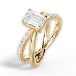 Jennifer Emerald Cut Lab Grown Diamond 18Kt Yellow Gold Engagement Ring - View 4