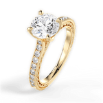 Gilda Round Cut Lab Grown Diamond 18Kt Yellow Gold Engagement Ring - View 4