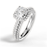 Jocelyn Cushion Cut Lab Grown Diamond 14Kt White Gold Engagement Ring - View 2
