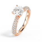Kira Round Cut Lab Grown Diamond 18Kt Rose Gold Engagement Ring - View 3