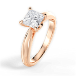 Dolores Princess Cut Lab Grown Diamond 18Kt Rose Gold Engagement Ring - View 4