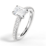 Frances Emerald Cut Lab Grown Diamond Platinum Engagement Ring - View 4