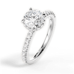 Isabella Round Cut Lab Grown Diamond 18Kt White Gold Engagement Ring - View 2